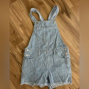 Old Navy Blue and White Striped Overalls